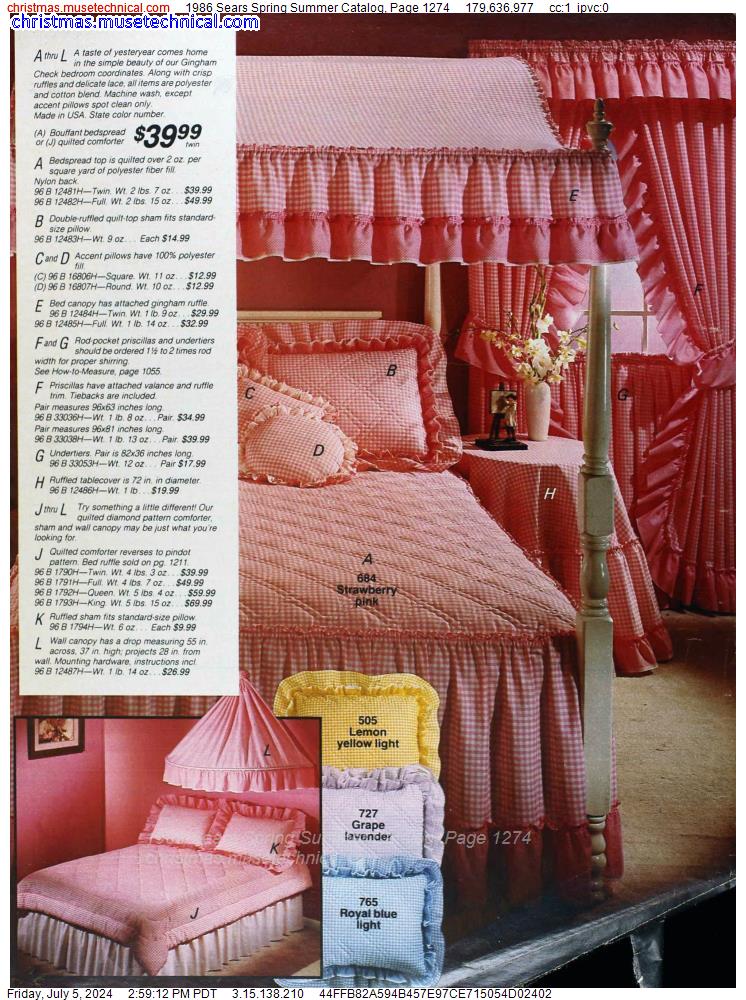 1986 Sears Spring Summer Catalog, Page 1274
