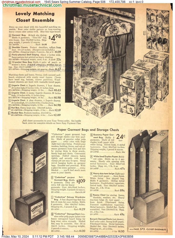 1945 Sears Spring Summer Catalog, Page 506