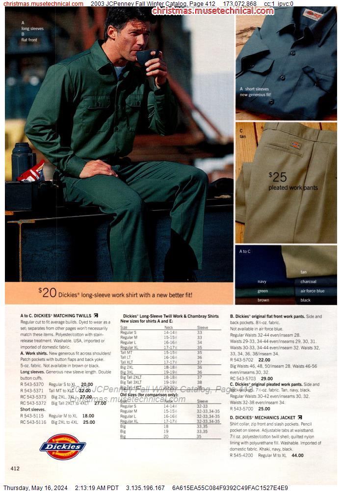 2003 JCPenney Fall Winter Catalog, Page 412