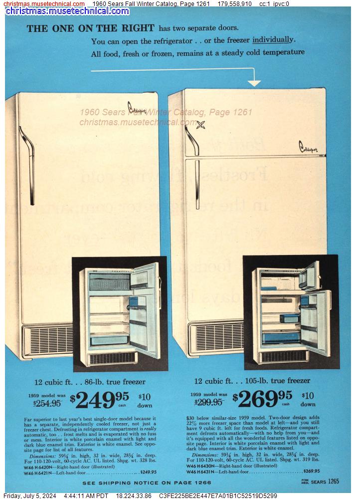 1960 Sears Fall Winter Catalog, Page 1261