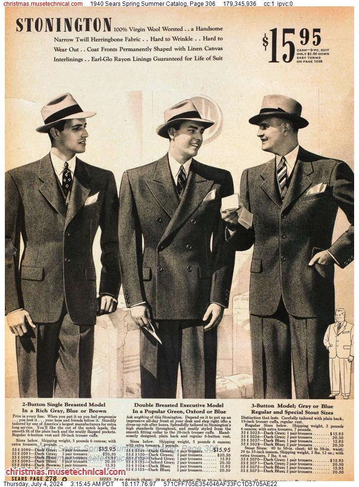 1940 Sears Spring Summer Catalog, Page 306