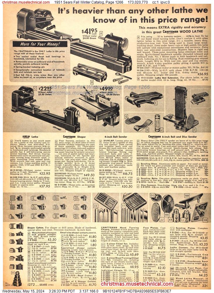1951 Sears Fall Winter Catalog, Page 1266
