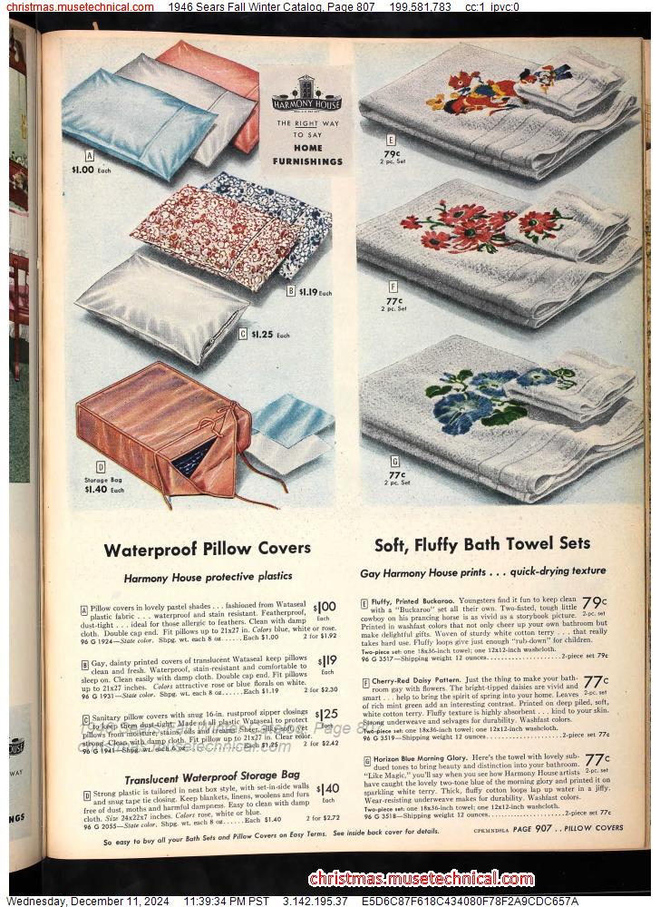 1946 Sears Fall Winter Catalog, Page 807