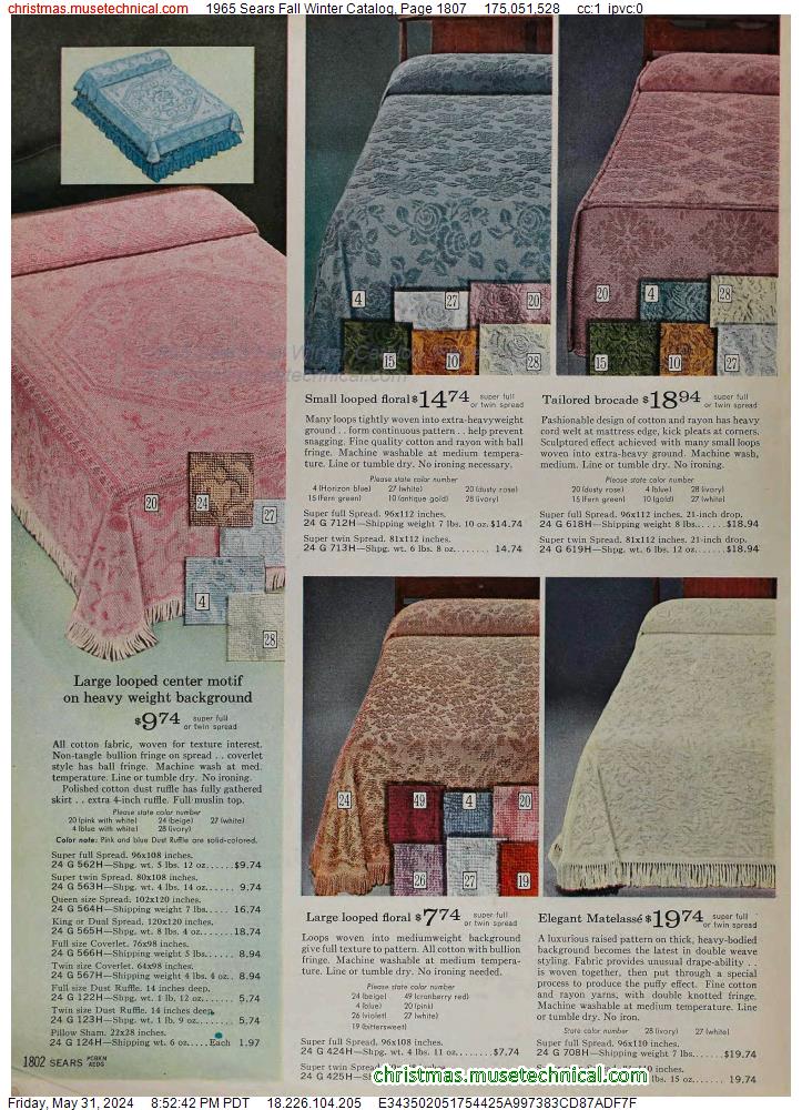 1965 Sears Fall Winter Catalog, Page 1807