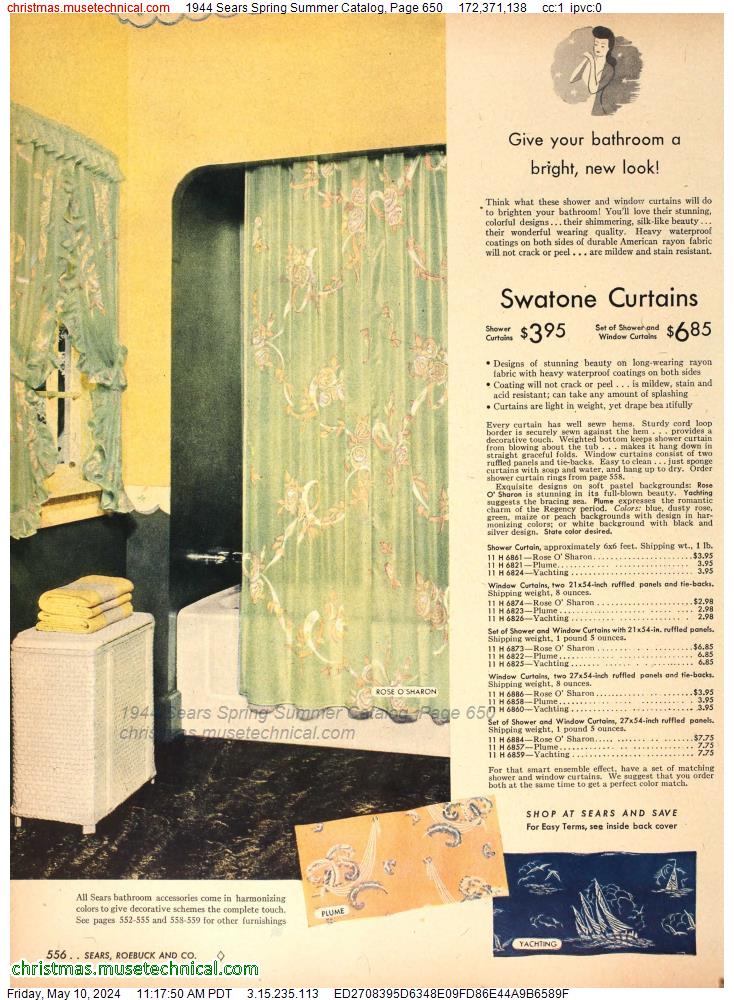 1944 Sears Spring Summer Catalog, Page 650