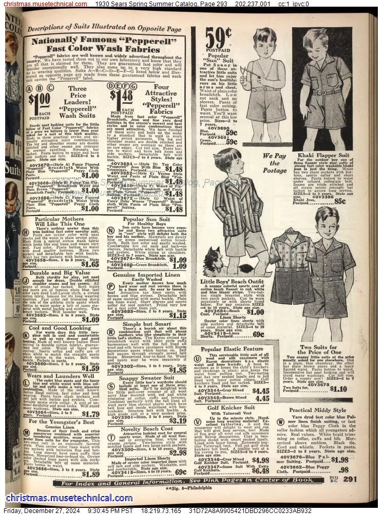 1930 Sears Spring Summer Catalog, Page 293