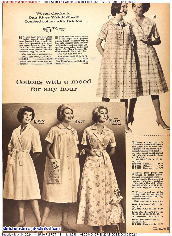 1961 Sears Fall Winter Catalog, Page 253