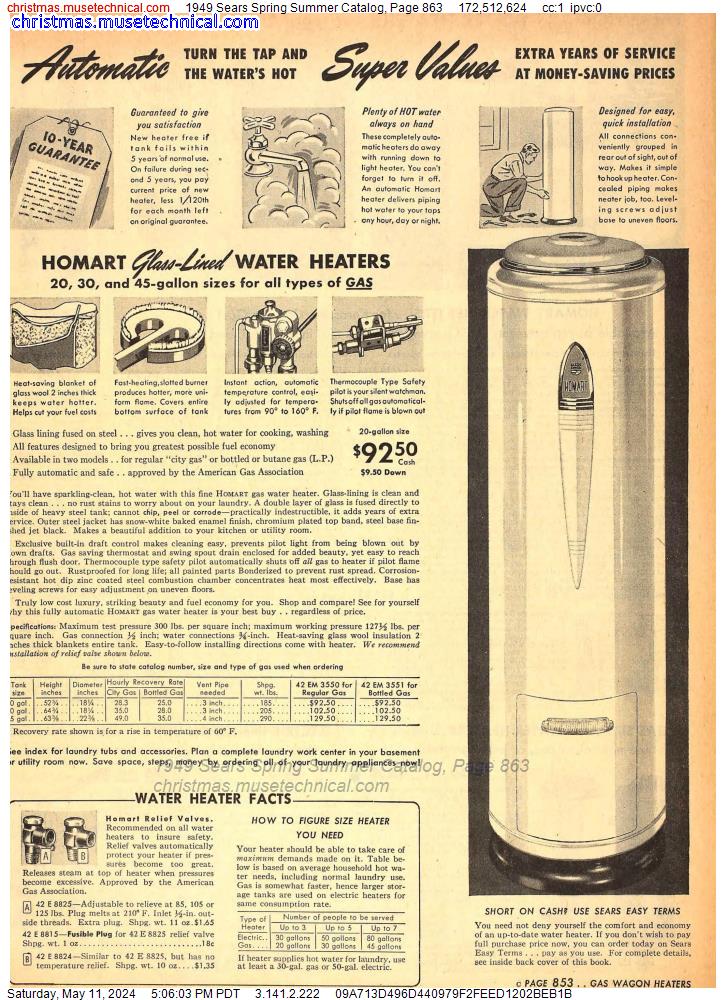 1949 Sears Spring Summer Catalog, Page 863
