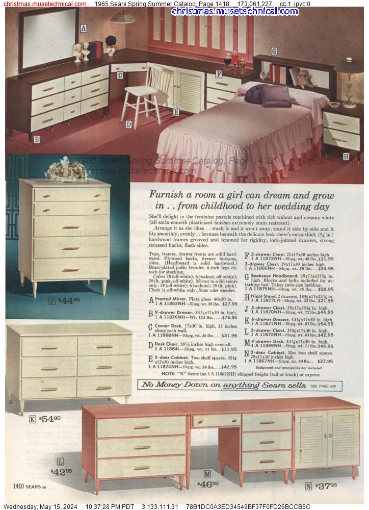 1965 Sears Spring Summer Catalog, Page 1418