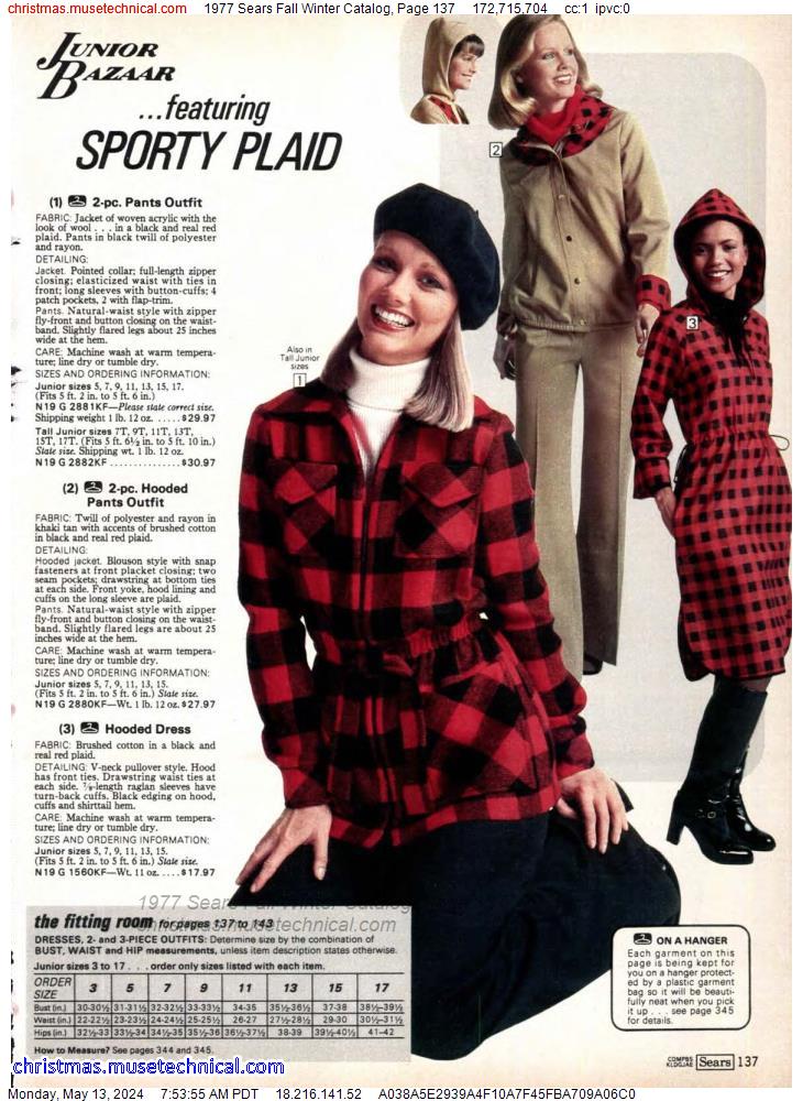 1977 Sears Fall Winter Catalog, Page 137