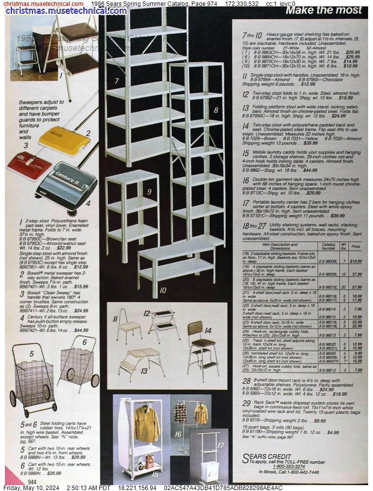 1986 Sears Spring Summer Catalog, Page 974
