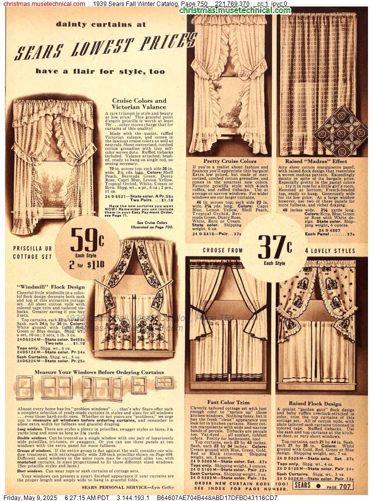 1939 Sears Fall Winter Catalog, Page 750