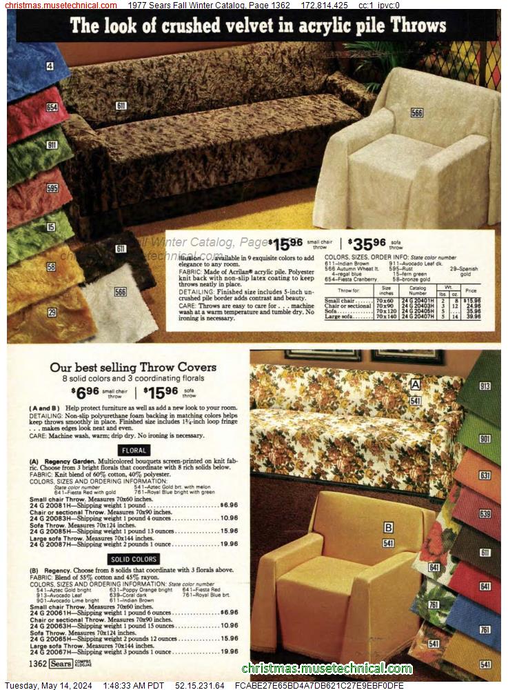 1977 Sears Fall Winter Catalog, Page 1362
