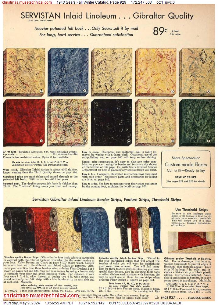 1943 Sears Fall Winter Catalog, Page 929