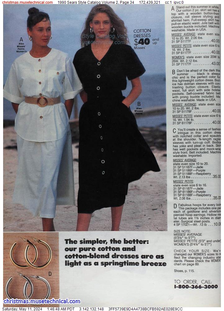 1990 Sears Style Catalog Volume 2, Page 34