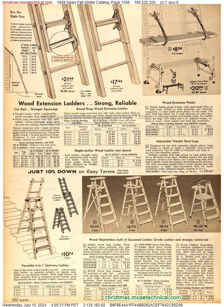 1958 Sears Fall Winter Catalog, Page 1356