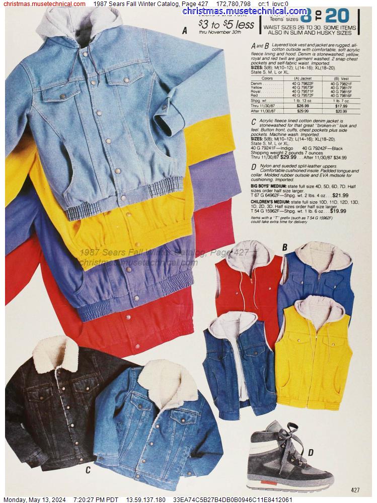 1987 Sears Fall Winter Catalog, Page 427