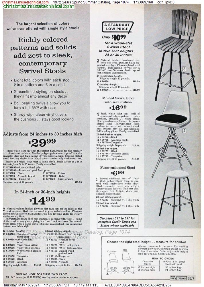 1972 Sears Spring Summer Catalog, Page 1074