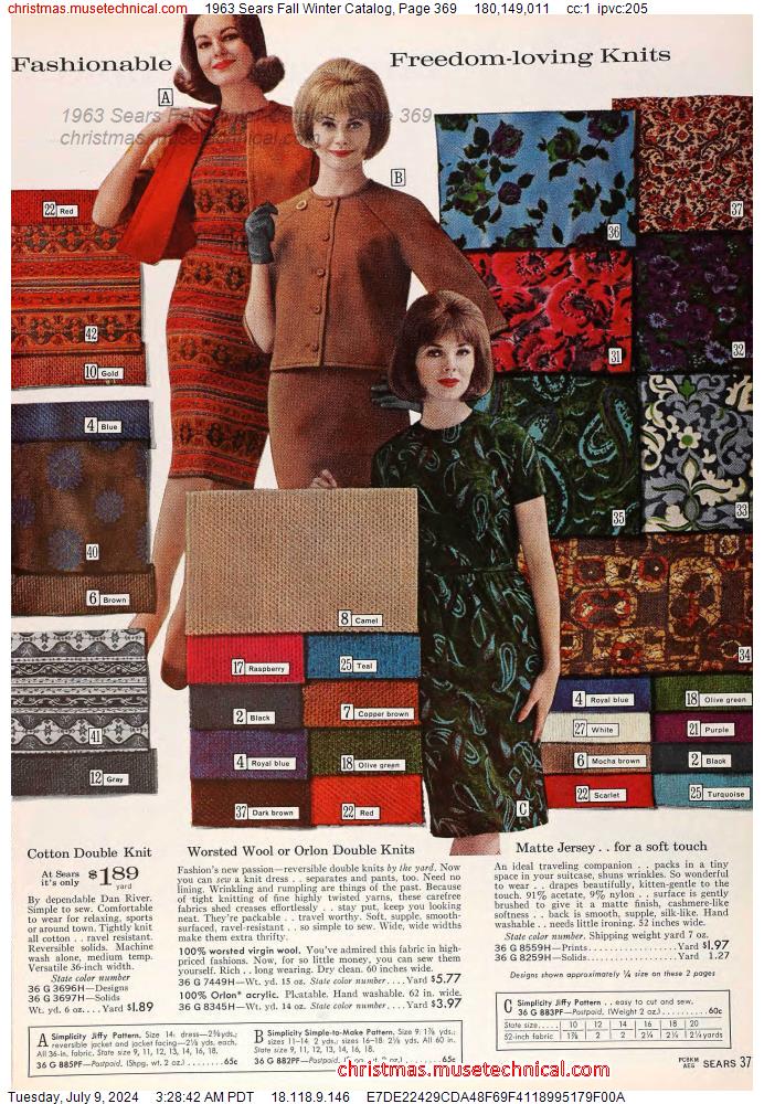 1963 Sears Fall Winter Catalog, Page 369