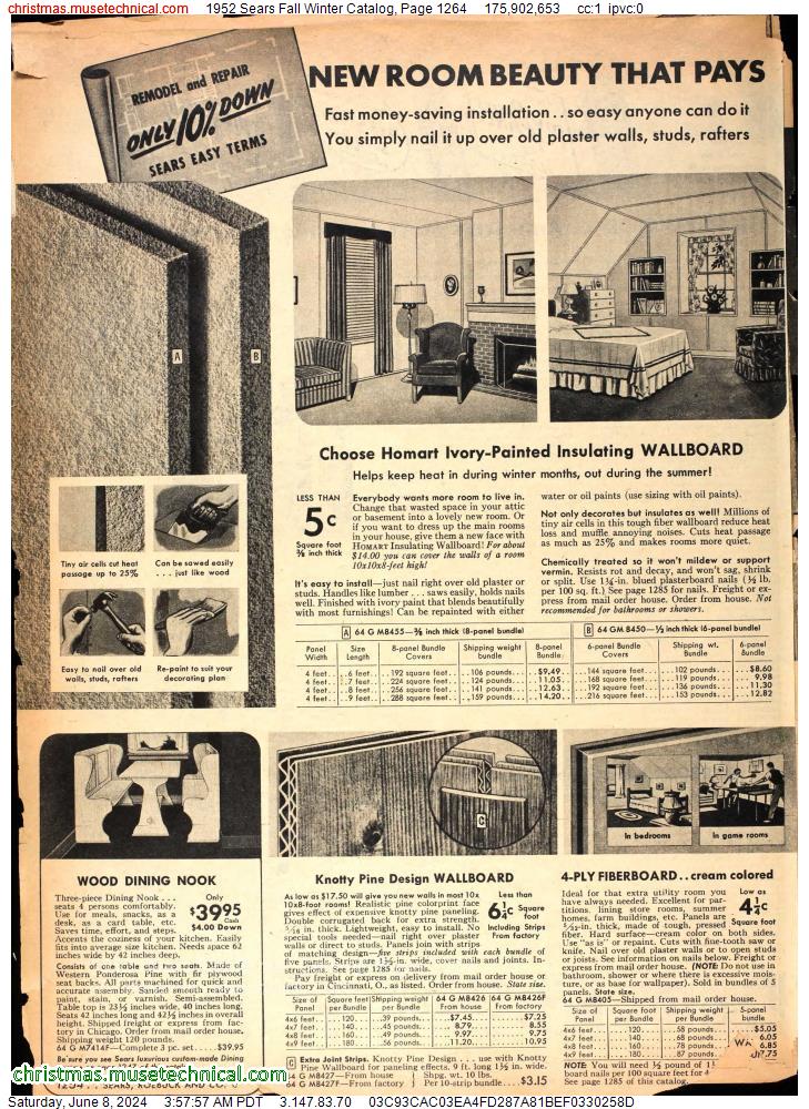1952 Sears Fall Winter Catalog, Page 1264
