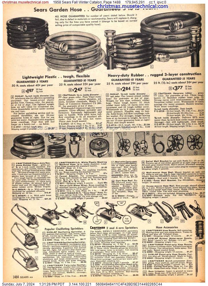 1958 Sears Fall Winter Catalog, Page 1488