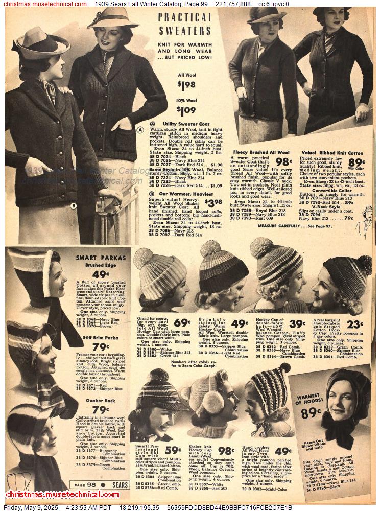 1939 Sears Fall Winter Catalog, Page 99