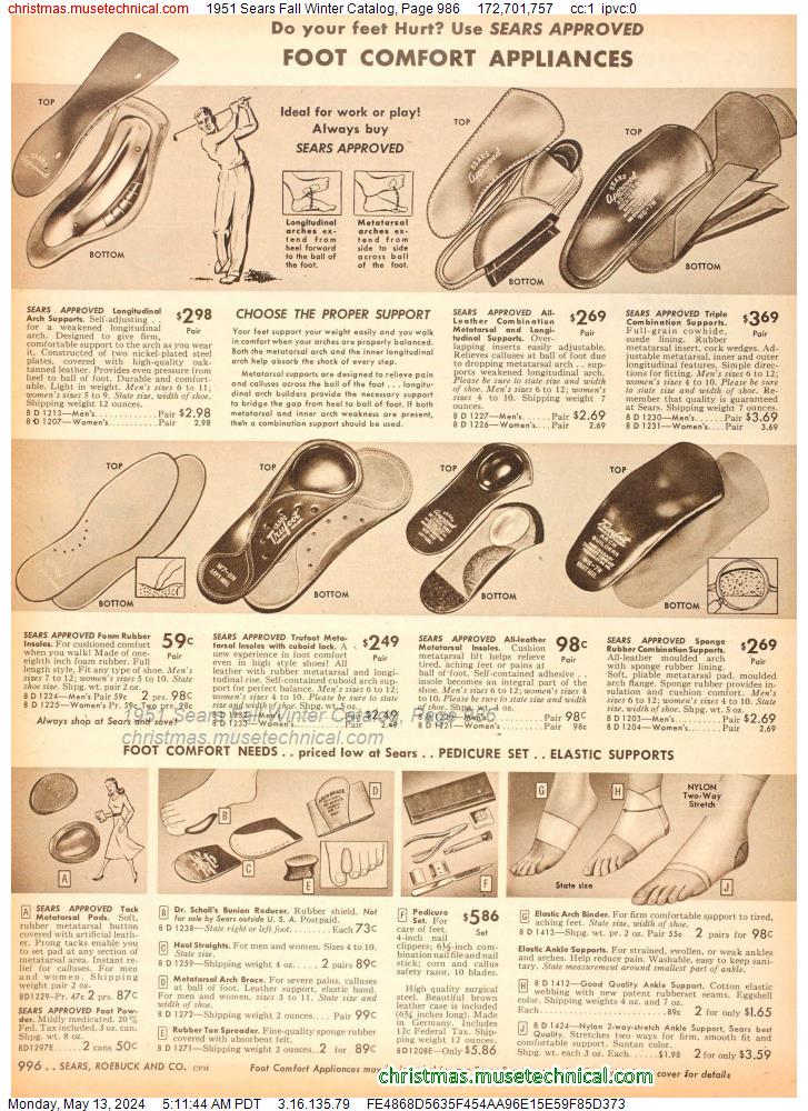 1951 Sears Fall Winter Catalog, Page 986