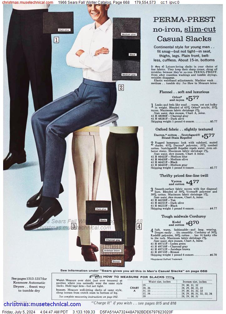 1966 Sears Fall Winter Catalog, Page 668