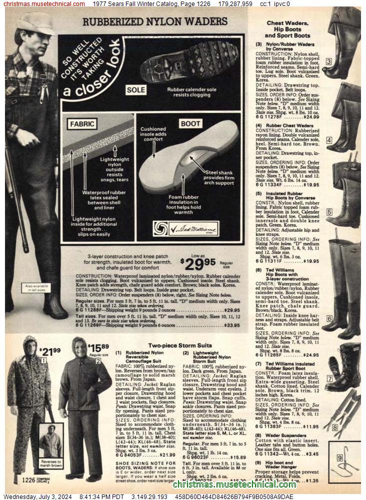 1977 Sears Fall Winter Catalog, Page 1226