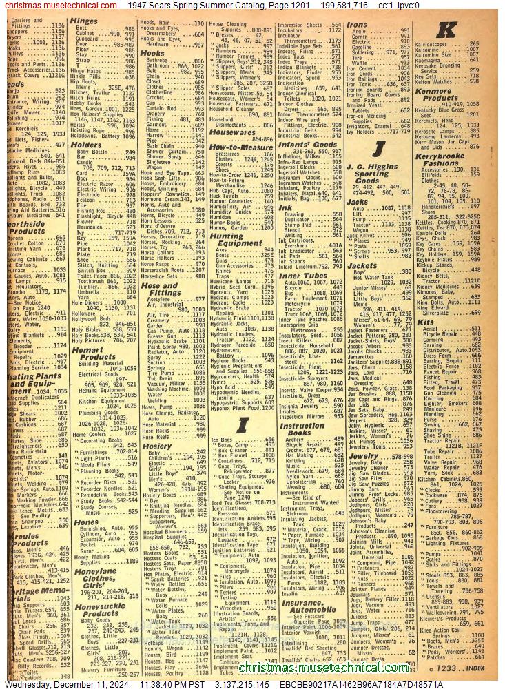 1947 Sears Spring Summer Catalog, Page 1201