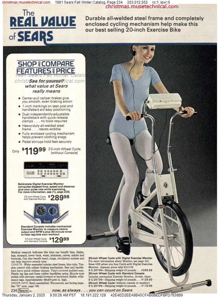 1981 Sears Fall Winter Catalog, Page 234