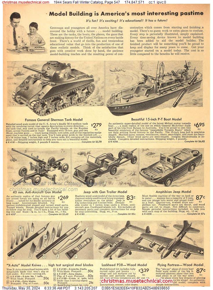 1944 Sears Fall Winter Catalog, Page 547
