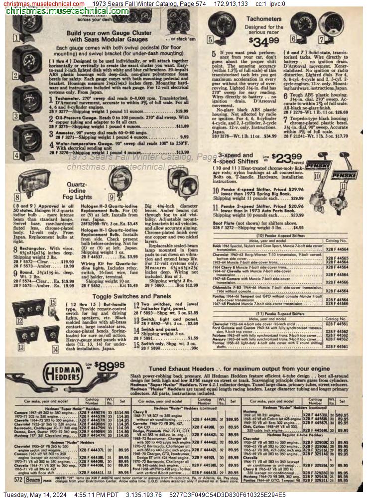 1973 Sears Fall Winter Catalog, Page 574
