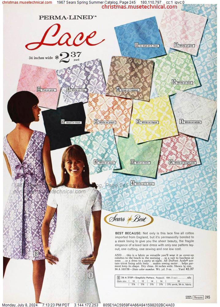 1967 Sears Spring Summer Catalog, Page 245
