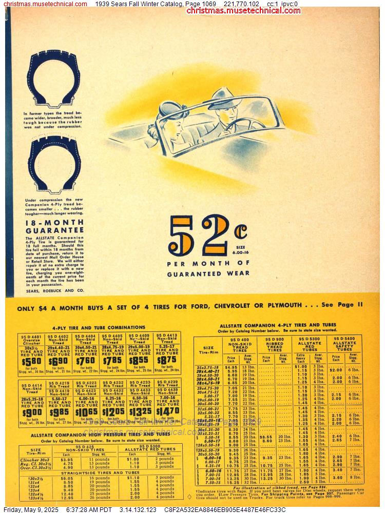 1939 Sears Fall Winter Catalog, Page 1069