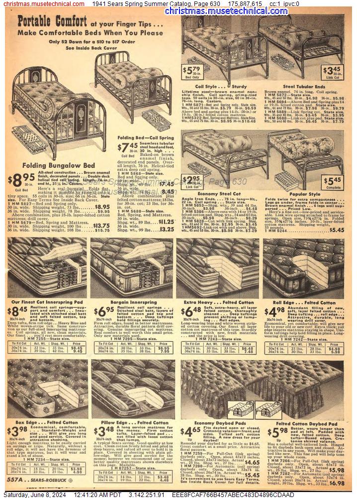1941 Sears Spring Summer Catalog, Page 630