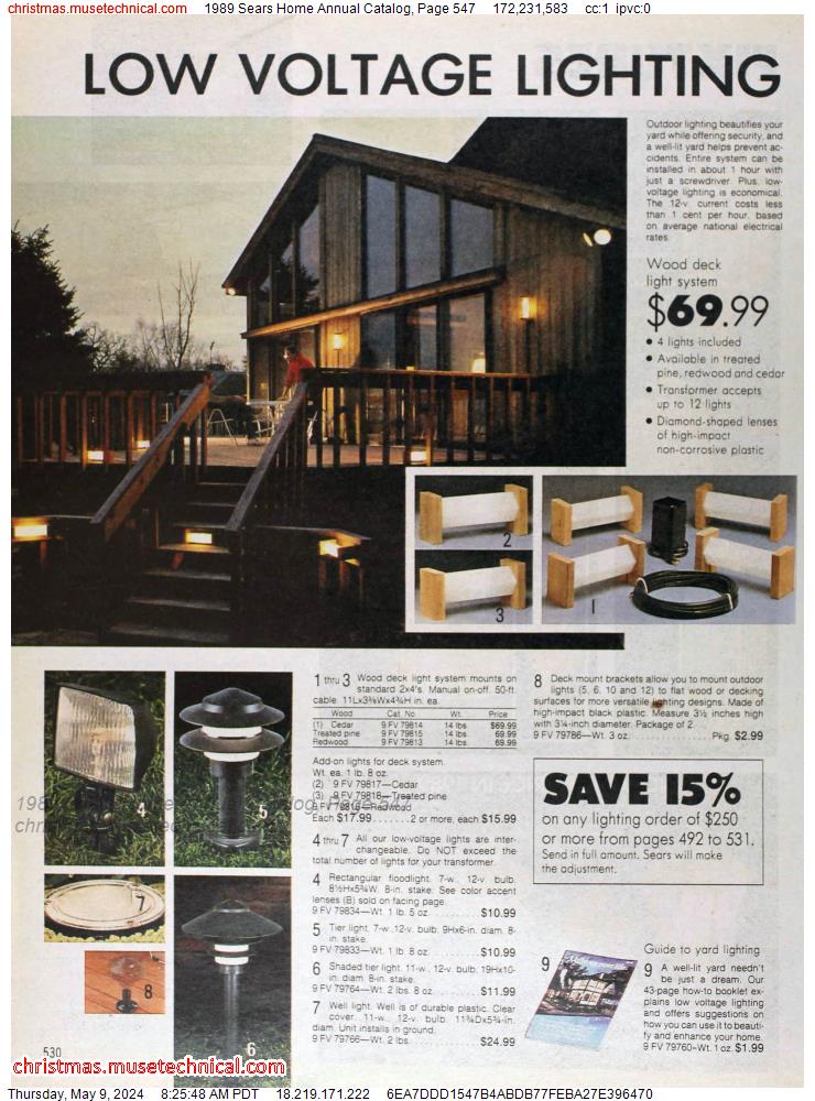 1989 Sears Home Annual Catalog, Page 547