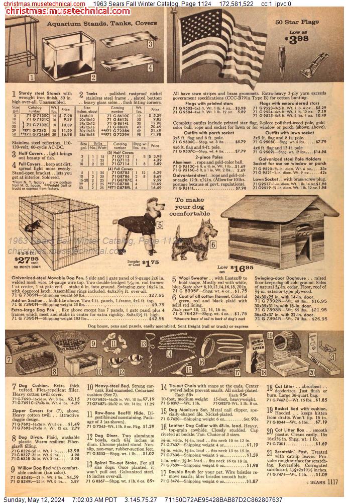 1963 Sears Fall Winter Catalog, Page 1124
