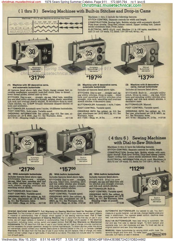 1976 Sears Spring Summer Catalog, Page 911