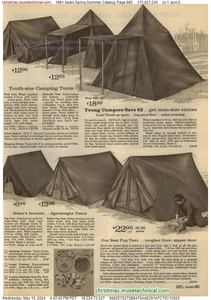 1961 Sears Spring Summer Catalog, Page 685