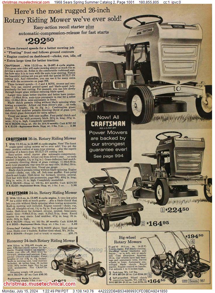1968 Sears Spring Summer Catalog 2, Page 1001