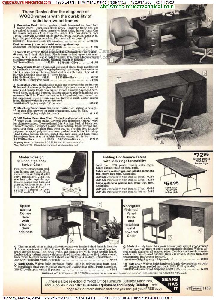 1975 Sears Fall Winter Catalog, Page 1153