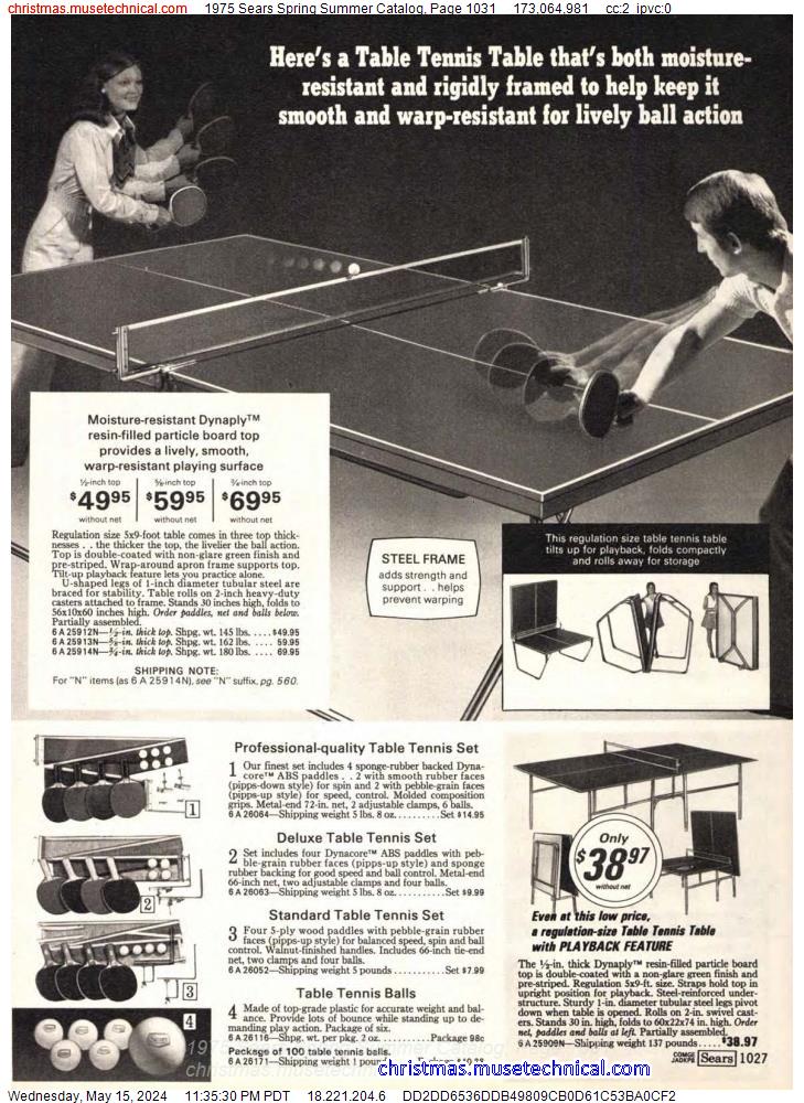 1975 Sears Spring Summer Catalog, Page 1031