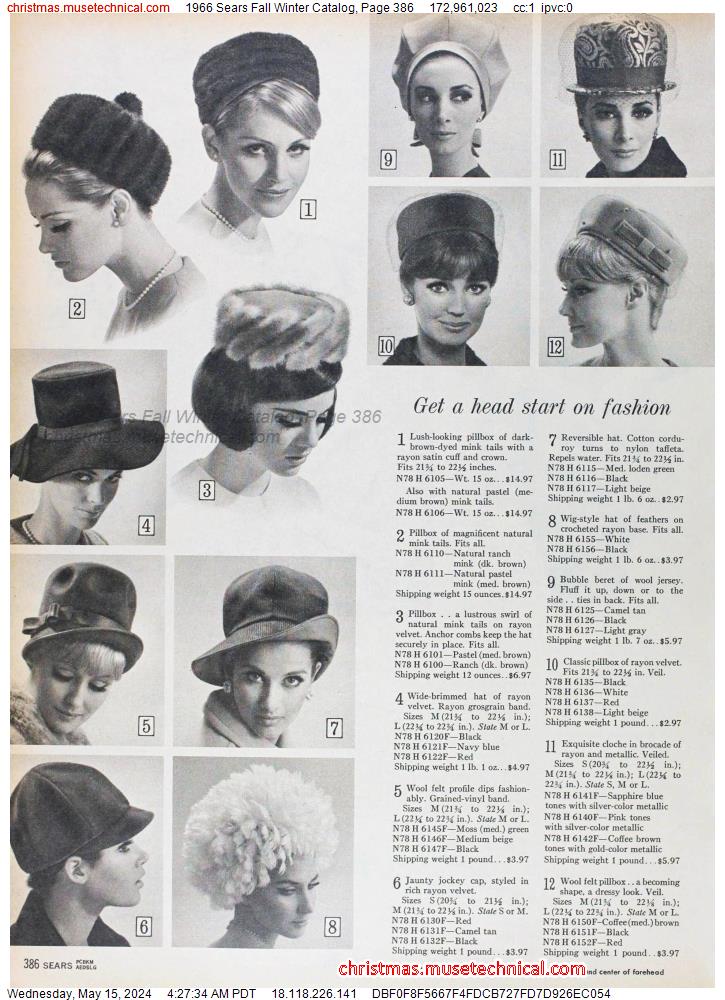 1966 Sears Fall Winter Catalog, Page 386