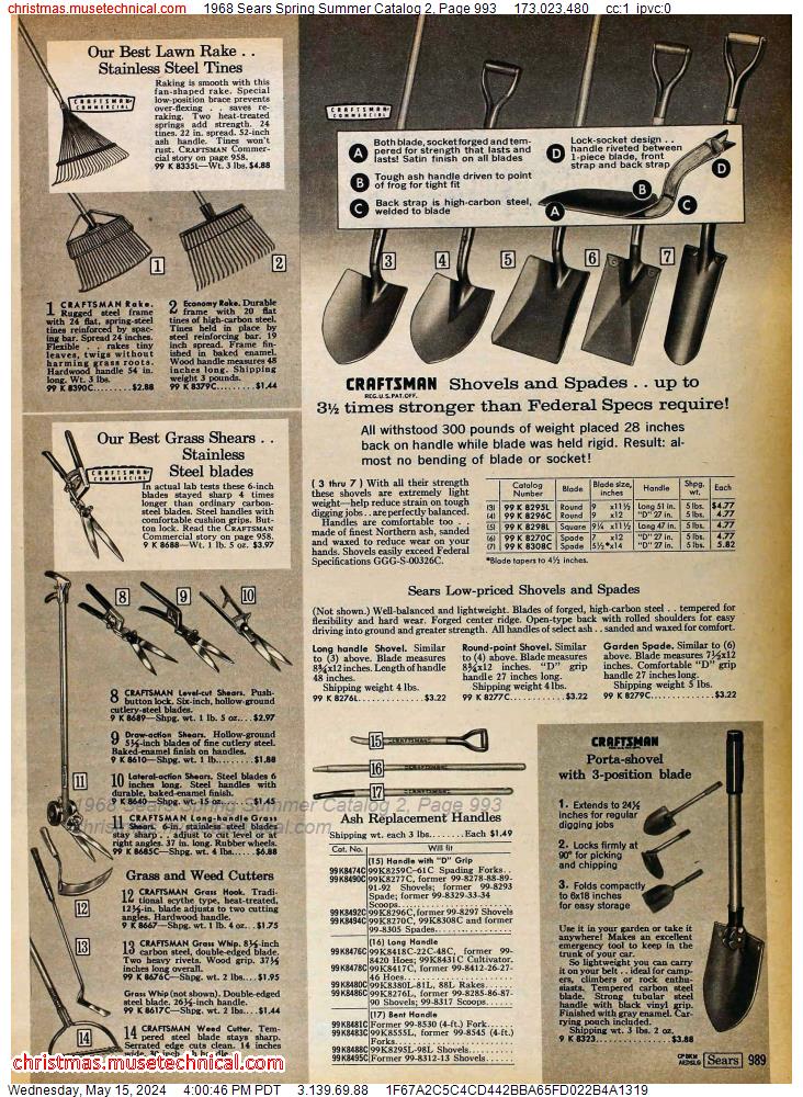 1968 Sears Spring Summer Catalog 2, Page 993