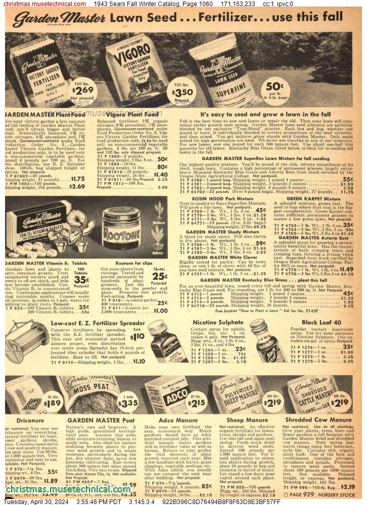 1943 Sears Fall Winter Catalog, Page 1060