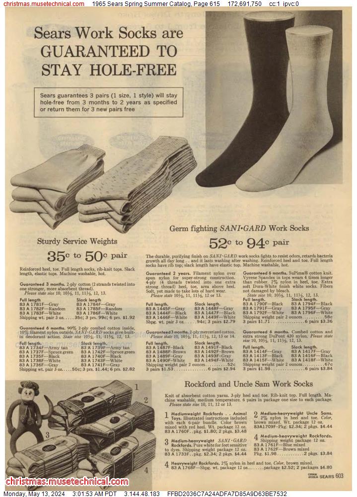 1965 Sears Spring Summer Catalog, Page 615