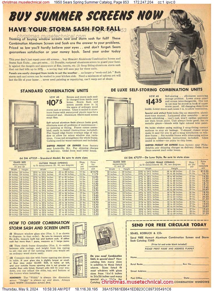1950 Sears Spring Summer Catalog, Page 853