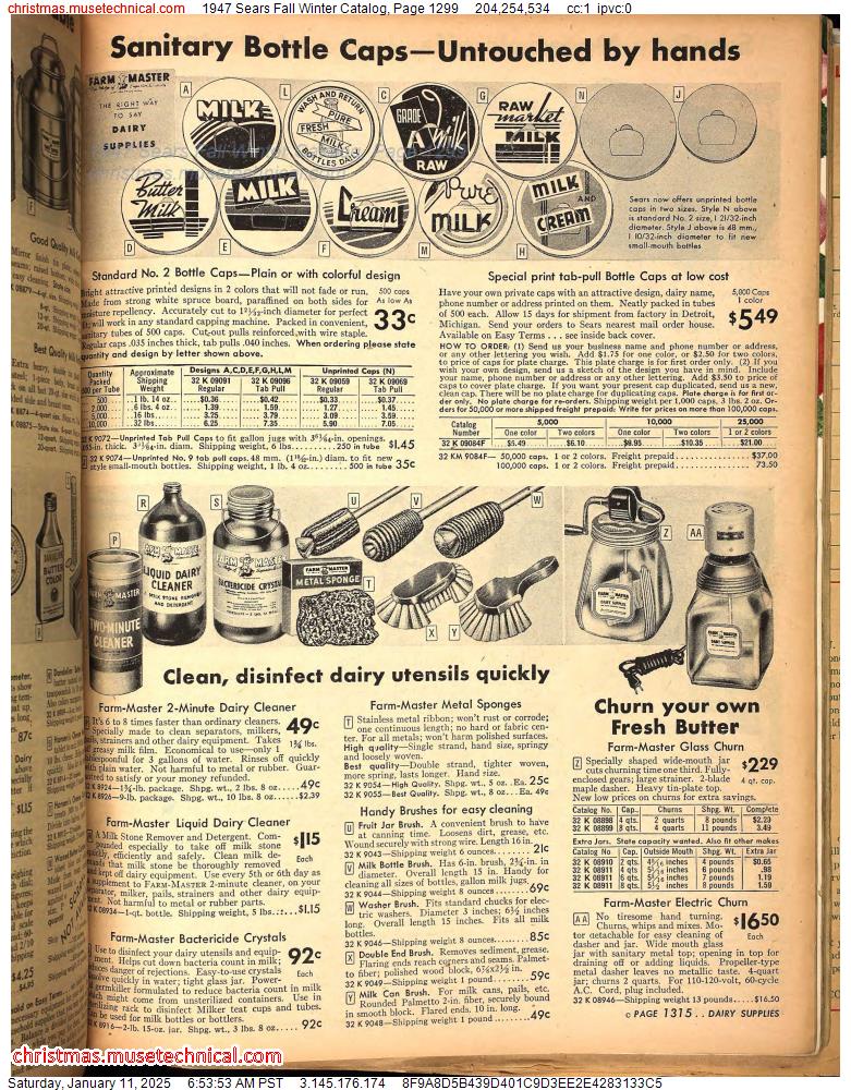 1947 Sears Fall Winter Catalog, Page 1299