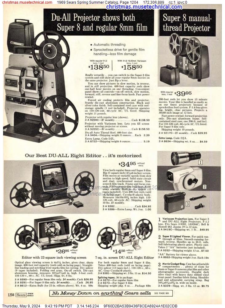 1969 Sears Spring Summer Catalog, Page 1204